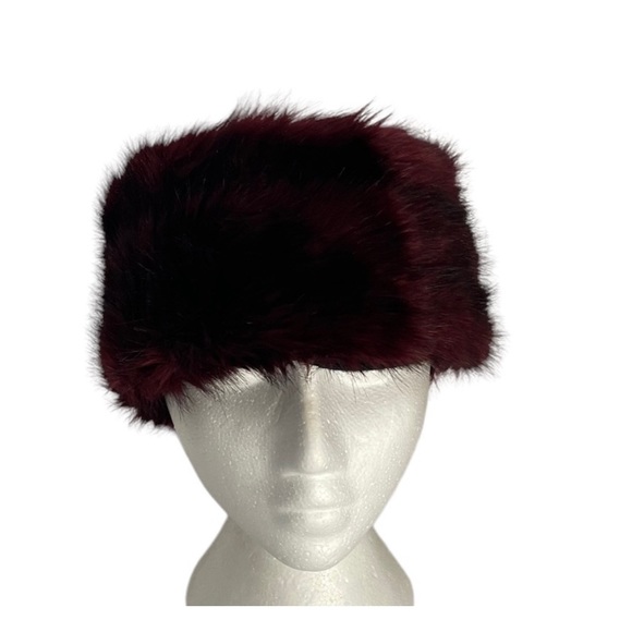 Aldo faux fur infinity black & wine color cozy cold weather head band ear cover - Picture 2 of 13